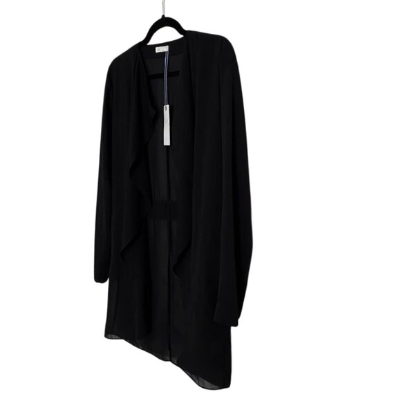 NWT GF Collection Vance Black Long Sheer Cardigan With Pockets - Picture 4 of 10